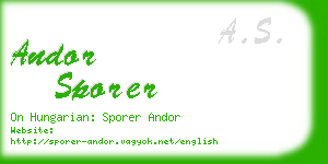 andor sporer business card